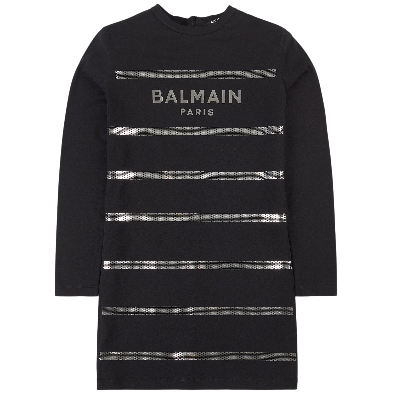 BALMAIN Black Dress with Silver Details